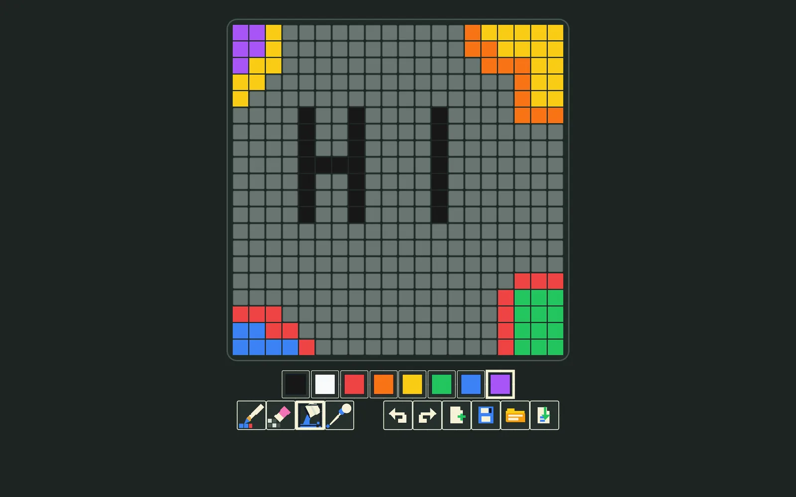Pixel Editor played with real desktop icons